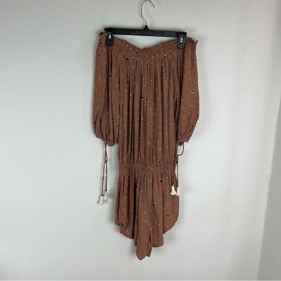Anthropologie Faithfull the Label Off the Shoulder Polka Dot Print Size 4 - Picture 7 of 8